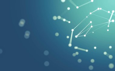 3d soyut arkaplan. Çokgen şekilli molekül teknolojisi, noktaları ve çizgileri birleştiriyor. Bağlantı yapısı. Büyük veri görselleştirmesi. 3d arkaplan.