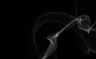 Parlayan soyut dalgalar ve soyut arkaplan ile koyu soyut arkaplan