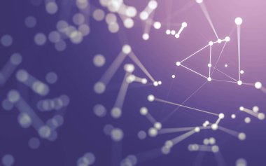 3d soyut arkaplan. Çokgen şekilli molekül teknolojisi, noktaları ve çizgileri birleştiriyor. Bağlantı yapısı. Büyük veri görselleştirmesi. 3d arkaplan.