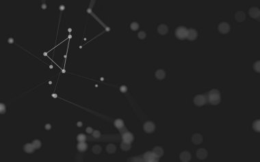 3d soyut arkaplan. Çokgen şekilli molekül teknolojisi, noktaları ve çizgileri birleştiriyor. Bağlantı yapısı. Büyük veri görselleştirmesi. 3d arkaplan. 