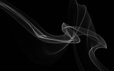 Parlayan soyut dalgalar ve soyut arkaplan ile koyu soyut arkaplan