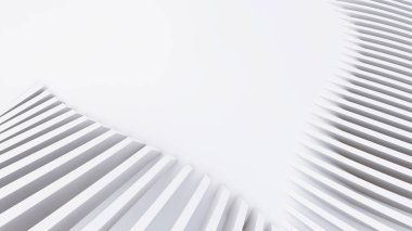 Soyut Eğri Şekiller. Beyaz Dairesel Arkaplan. Soyut arkaplan. 3d illüstrasyon