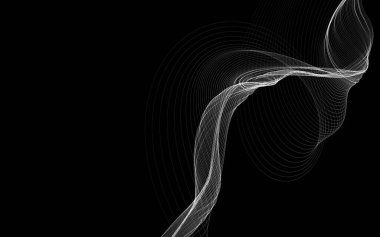 Parlayan soyut dalgalar ve soyut arkaplan ile koyu soyut arkaplan