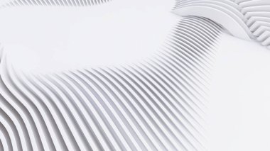 Soyut Eğri Şekiller. Beyaz Dairesel Arkaplan. Soyut arkaplan. 3d illüstrasyon