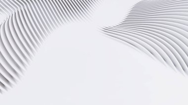 Soyut Eğri Şekiller. Beyaz Dairesel Arkaplan. Soyut arkaplan. 3d illüstrasyon