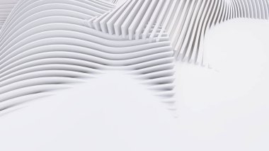 Soyut Eğri Şekiller. Beyaz Dairesel Arkaplan. Soyut arkaplan. 3d illüstrasyon