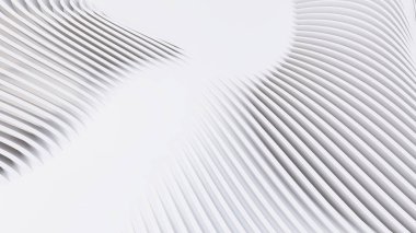 Soyut Eğri Şekiller. Beyaz Dairesel Arkaplan. Soyut arkaplan. 3d illüstrasyon