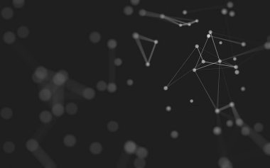 3d soyut arkaplan. Çokgen şekilli molekül teknolojisi, noktaları ve çizgileri birleştiriyor. Bağlantı yapısı. Büyük veri görselleştirmesi. 3d arkaplan. 