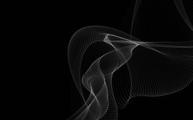 Parlayan soyut dalgalar ve soyut arkaplan ile koyu soyut arkaplan