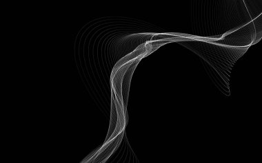 Parlayan soyut dalgalar ve soyut arkaplan ile koyu soyut arkaplan