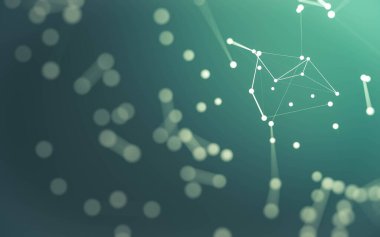 3d soyut arkaplan. Çokgen şekilli molekül teknolojisi, noktaları ve çizgileri birleştiriyor. Bağlantı yapısı. Büyük veri görselleştirmesi. 3d arkaplan.