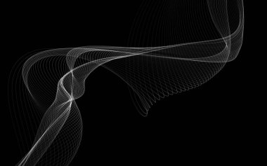 Parlayan soyut dalgalar ve soyut arkaplan ile koyu soyut arkaplan