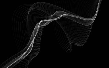 Parlayan soyut dalgalar ve soyut arkaplan ile koyu soyut arkaplan