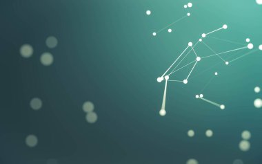 3d soyut arkaplan. Çokgen şekilli molekül teknolojisi, noktaları ve çizgileri birleştiriyor. Bağlantı yapısı. Büyük veri görselleştirmesi. 3d arkaplan.