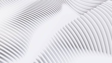 Soyut Eğri Şekiller. Beyaz Dairesel Arkaplan. Soyut arkaplan. 3d illüstrasyon