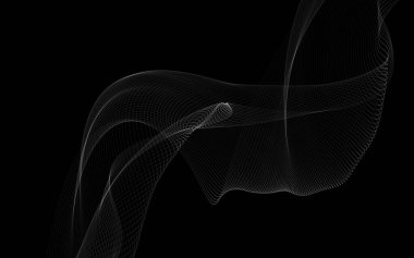 Parlayan soyut dalgalar ve soyut arkaplan ile koyu soyut arkaplan