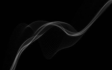 Parlayan soyut dalgalar ve soyut arkaplan ile koyu soyut arkaplan