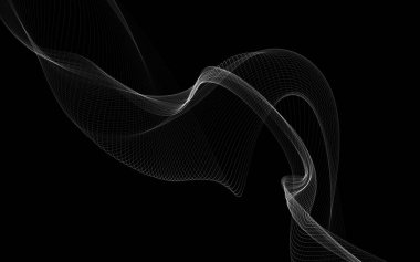 Parlayan soyut dalgalar ve soyut arkaplan ile koyu soyut arkaplan