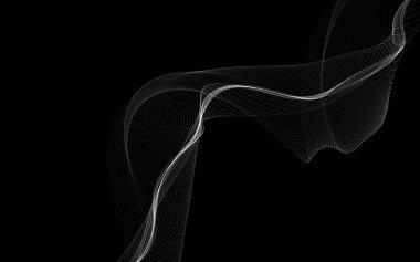 Parlayan soyut dalgalar ve soyut arkaplan ile koyu soyut arkaplan