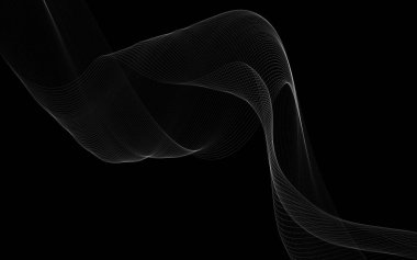 Parlayan soyut dalgalar ve soyut arkaplan ile koyu soyut arkaplan