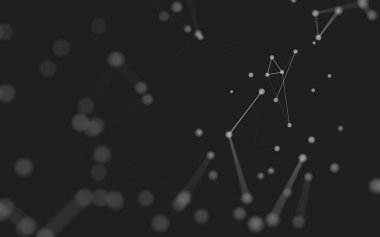 3d soyut arkaplan. Çokgen şekilli molekül teknolojisi, noktaları ve çizgileri birleştiriyor. Bağlantı yapısı. Büyük veri görselleştirmesi. 3d arkaplan. 