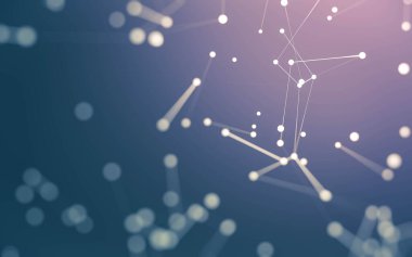 3d soyut arkaplan. Çokgen şekilli molekül teknolojisi, noktaları ve çizgileri birleştiriyor. Bağlantı yapısı. Büyük veri görselleştirmesi. 3d arkaplan.