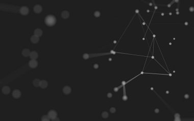 3d soyut arkaplan. Çokgen şekilli molekül teknolojisi, noktaları ve çizgileri birleştiriyor. Bağlantı yapısı. Büyük veri görselleştirmesi. 3d arkaplan. 