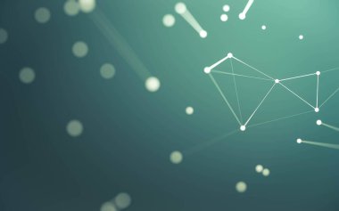 3d soyut arkaplan. Çokgen şekilli molekül teknolojisi, noktaları ve çizgileri birleştiriyor. Bağlantı yapısı. Büyük veri görselleştirmesi. 3d arkaplan.