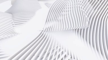 Soyut Eğri Şekiller. Beyaz Dairesel Arkaplan. Soyut arkaplan. 3d illüstrasyon