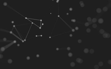 3d soyut arkaplan. Çokgen şekilli molekül teknolojisi, noktaları ve çizgileri birleştiriyor. Bağlantı yapısı. Büyük veri görselleştirmesi. 3d arkaplan. 