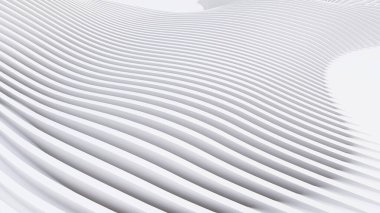 Soyut Eğri Şekiller. Beyaz Dairesel Arkaplan. Soyut arkaplan. 3d illüstrasyon