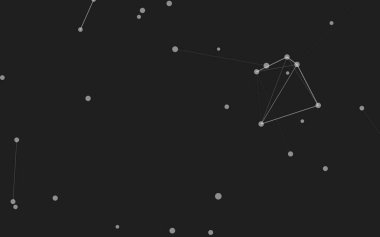 3d soyut arkaplan. Çokgen şekilli molekül teknolojisi, noktaları ve çizgileri birleştiriyor. Bağlantı yapısı. Büyük veri görselleştirmesi. 3d arkaplan. 