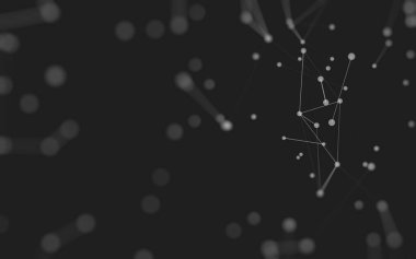 3d soyut arkaplan. Çokgen şekilli molekül teknolojisi, noktaları ve çizgileri birleştiriyor. Bağlantı yapısı. Büyük veri görselleştirmesi. 3d arkaplan. 