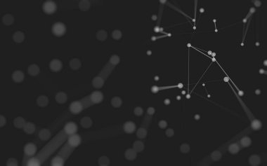 3d soyut arkaplan. Çokgen şekilli molekül teknolojisi, noktaları ve çizgileri birleştiriyor. Bağlantı yapısı. Büyük veri görselleştirmesi. 3d arkaplan. 