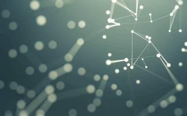 3d soyut arkaplan. Çokgen şekilli molekül teknolojisi, noktaları ve çizgileri birleştiriyor. Bağlantı yapısı. Büyük veri görselleştirmesi. 3d arkaplan.