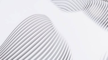 Soyut Eğri Şekiller. Beyaz Dairesel Arkaplan. Soyut arkaplan. 3d illüstrasyon