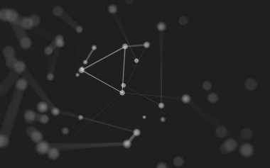 3d soyut arkaplan. Çokgen şekilli molekül teknolojisi, noktaları ve çizgileri birleştiriyor. Bağlantı yapısı. Büyük veri görselleştirmesi. 3d arkaplan. 