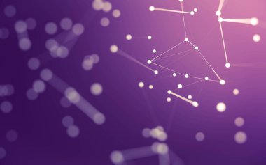 3d soyut arkaplan. Çokgen şekilli molekül teknolojisi, noktaları ve çizgileri birleştiriyor. Bağlantı yapısı. Büyük veri görselleştirmesi. 3d arkaplan.