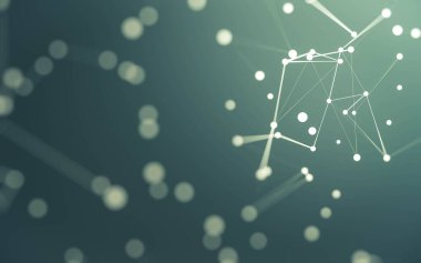 3d soyut arkaplan. Çokgen şekilli molekül teknolojisi, noktaları ve çizgileri birleştiriyor. Bağlantı yapısı. Büyük veri görselleştirmesi. 3d arkaplan.