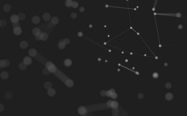 3d soyut arkaplan. Çokgen şekilli molekül teknolojisi, noktaları ve çizgileri birleştiriyor. Bağlantı yapısı. Büyük veri görselleştirmesi. 3d arkaplan. 