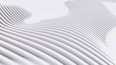 Soyut Eğri Şekiller. Beyaz Dairesel Arkaplan. Soyut arkaplan. 3d illüstrasyon