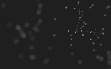 3d soyut arkaplan. Çokgen şekilli molekül teknolojisi, noktaları ve çizgileri birleştiriyor. Bağlantı yapısı. Büyük veri görselleştirmesi. 3d arkaplan. 