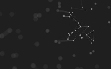 3d soyut arkaplan. Çokgen şekilli molekül teknolojisi, noktaları ve çizgileri birleştiriyor. Bağlantı yapısı. Büyük veri görselleştirmesi. 3d arkaplan. 