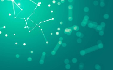 3d soyut arkaplan. Çokgen şekilli molekül teknolojisi, noktaları ve çizgileri birleştiriyor. Bağlantı yapısı. Büyük veri görselleştirmesi. 3d arkaplan.