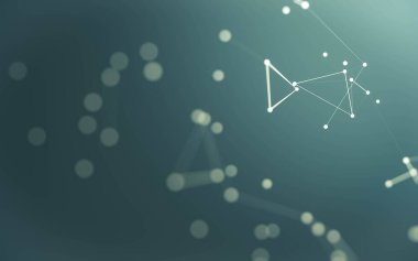 3d soyut arkaplan. Çokgen şekilli molekül teknolojisi, noktaları ve çizgileri birleştiriyor. Bağlantı yapısı. Büyük veri görselleştirmesi. 3d arkaplan.