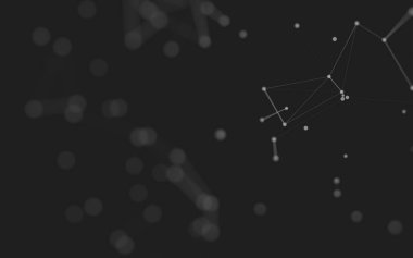 3d soyut arkaplan. Çokgen şekilli molekül teknolojisi, noktaları ve çizgileri birleştiriyor. Bağlantı yapısı. Büyük veri görselleştirmesi. 3d arkaplan. 