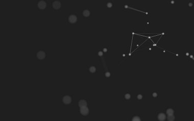 3d soyut arkaplan. Çokgen şekilli molekül teknolojisi, noktaları ve çizgileri birleştiriyor. Bağlantı yapısı. Büyük veri görselleştirmesi. 3d arkaplan. 