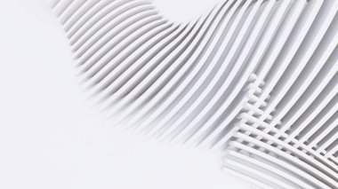 Soyut Eğri Şekiller. Beyaz Dairesel Arkaplan. Soyut arkaplan. 3d illüstrasyon