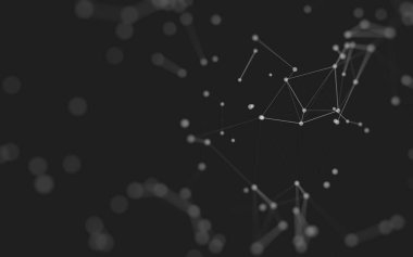 3d soyut arkaplan. Çokgen şekilli molekül teknolojisi, noktaları ve çizgileri birleştiriyor. Bağlantı yapısı. Büyük veri görselleştirmesi. 3d arkaplan. 