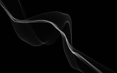 Parlayan soyut dalgalar ve soyut arkaplan ile koyu soyut arkaplan